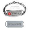 WARFARIN Medical ID Alert Bracelet with Embossed Emblem from Stainless Steel. D-Style, Premium Series. view 1