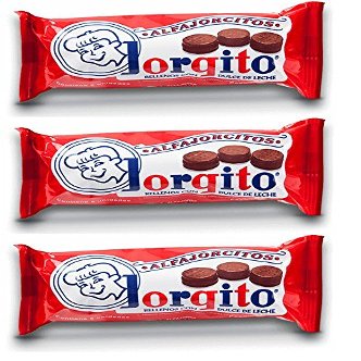 Alfajores JORGITO MINI Chocolate Rellenos con Dulce de Leche, 3 Pack