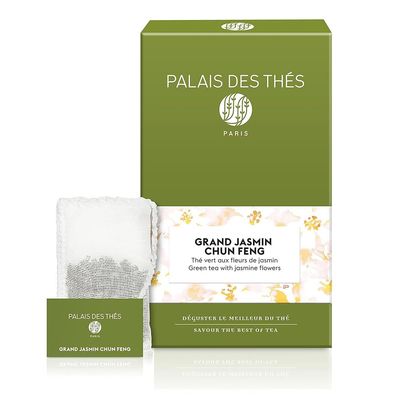 Palais des Ths - Grand Jasmine Chun Feng - Jasmine Green Tea - Premium Tea Bags, Serves 20 Cups