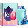 Lena Menstrual Cup Original  Reusable Silicone Period Cup for Regular Flow, 12-Hour Leak-Free Protection, Soft & Comfortable, Beginner-Friendly Design - Small, Turquoise view 1