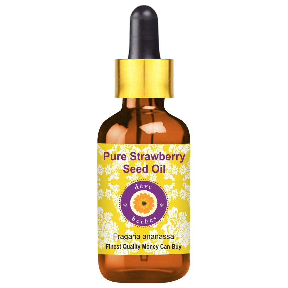 Deve Herbes Pure Strawberry Seed Oil (Fragaria ananassa) with Glass Dropper 100ml (3.38 oz)