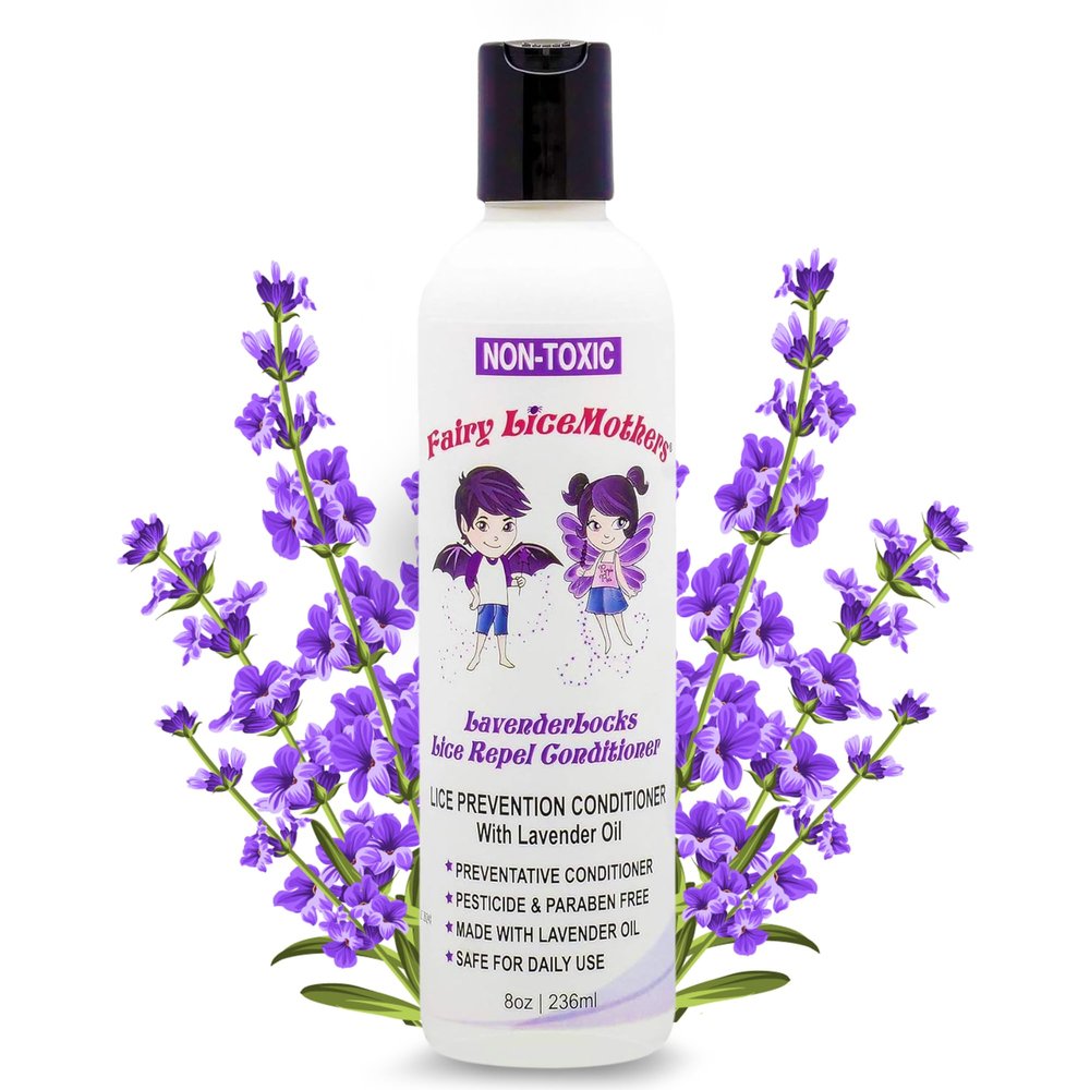 Fairy LiceMothers LavenderLocks Lice Prevention Conditioner - Lavender Oil Conditioner for Family Lice Removal and Head Lice Treatment - Kids & Adults - 8 fl oz