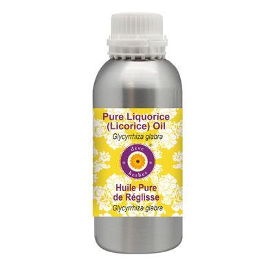 Deve Herbes Liquorice Oil (Glycyrrhiza glabra) | Infused | Pure | Non-Sticky | Lightweight | for Facial Care | Men & Women | 630ml (21 oz)