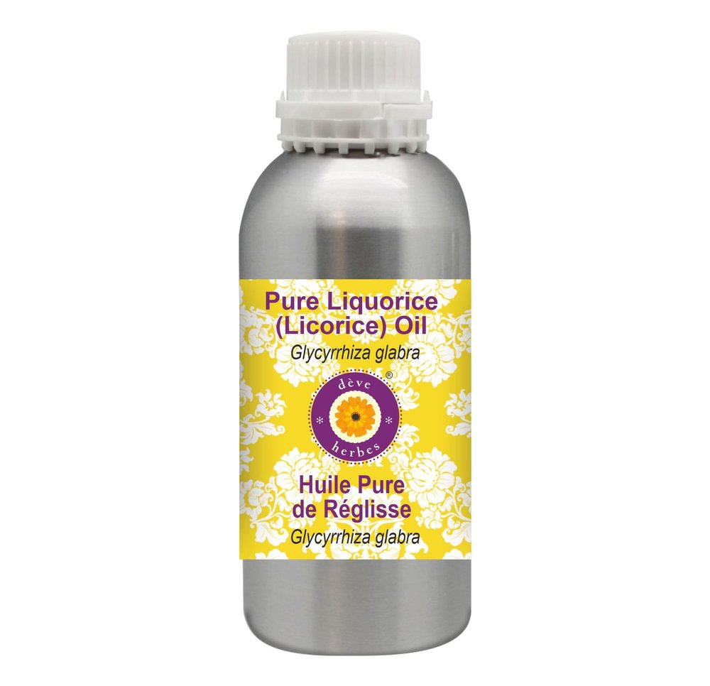 Deve Herbes Liquorice Oil (Glycyrrhiza glabra) | Infused | Pure | Non-Sticky | Lightweight | for Facial Care | Men & Women | 630ml (21 oz)