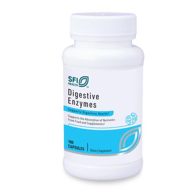 Klaire Labs SFI Health Digestive Enzymes - Gut Health Supplements with Lipase, Amylase & Protease Enzymes for Digestion - Aid Nutrient Absorption - Help Occasional GI Discomfort (180 Capsules)
