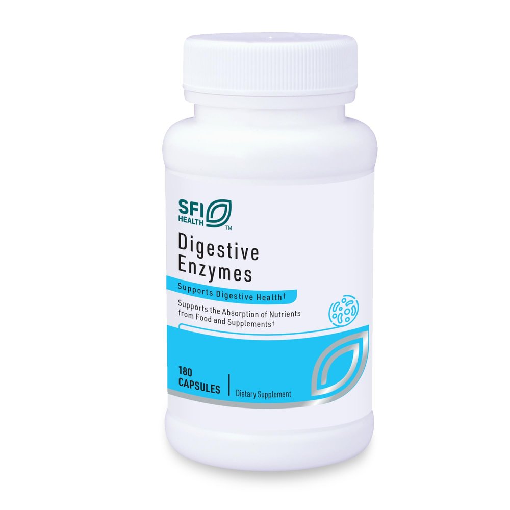 Klaire Labs SFI Health Digestive Enzymes - Gut Health Supplements with Lipase, Amylase & Protease Enzymes for Digestion - Aid Nutrient Absorption - Help Occasional GI Discomfort (180 Capsules)