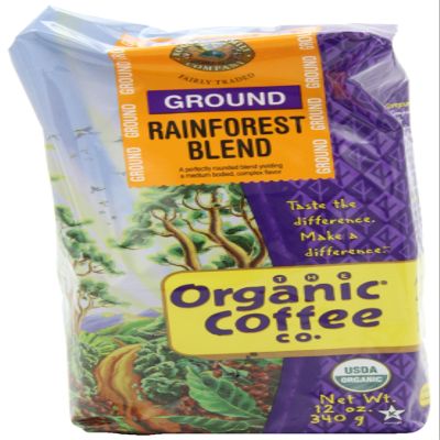 The Organic Coffee Co. Ground, Rainforest Blend, 12 Ounce