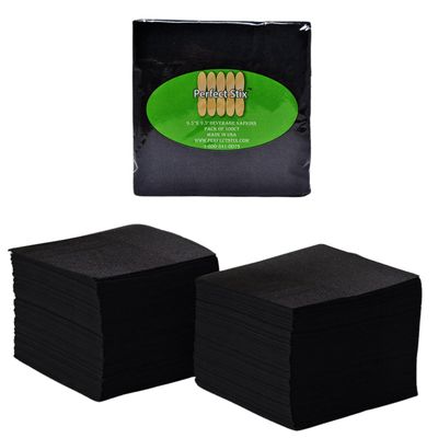 Perfect Stix - 2 Ply Black Napkin-100ct Paper Cocktail Beverage Napkins, 2-Ply, Black (Pack of 100)