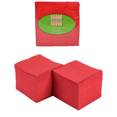 2 Ply Red Beverage Napkins (Pack of 100ct)