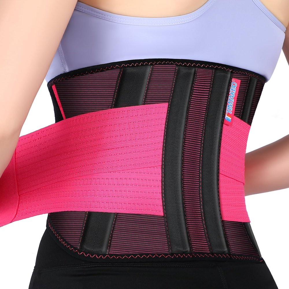 2.0 Version Lower Back Brace for Pain Relief, Back Brace for women Lifting at Work, Back Brace for Herniated Disc and Sciatica, Back Support Belt for Women (Red, S/M Fits 25"-31"Belly Waist)