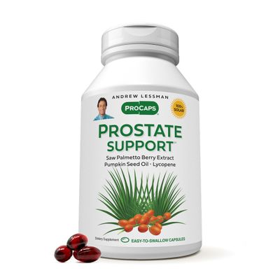 ANDREW LESSMAN Prostate Support Supplement for Men's Health, 180 Softgels, No Additives - Saw Palmetto for Men, Pumpkin Seed Oil, Lycopene, Omega-3 for Prostate Health, Urinary, Bladder Function