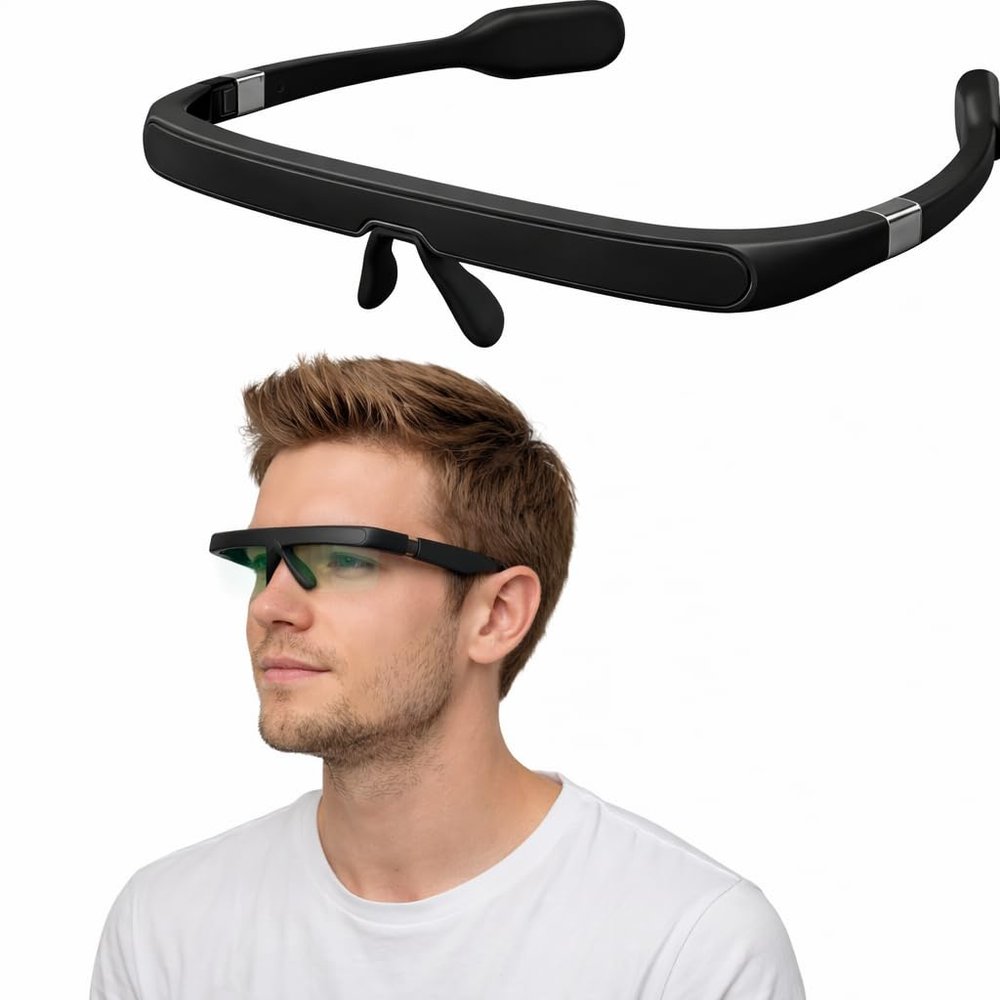 Pegasi 2 - Smart Light Therapy Glasses, Improve Your Sleep in 7 Days, Feather-Light, Research-Backed Blue-Green Light, Boost Energy, Beat Jet Lag (Black)
