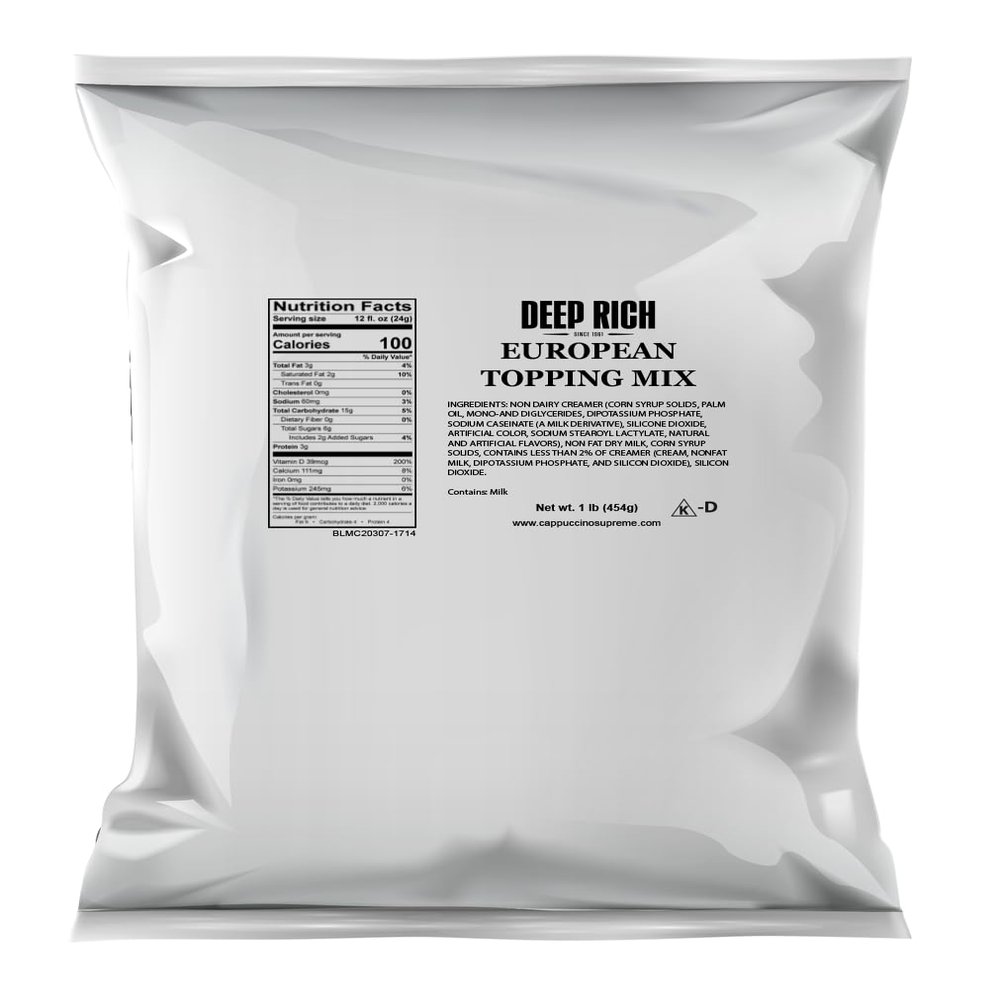 DEEP RICH European Cappuccino Topping Mix 1 lb (For Use In Bean To Cup Machines)