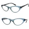 1 Pair Retro Woman Cat Eye Full Lens Reading Glasses Spring Temple (Gray, 1.75) view 1
