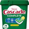Cascade Complete Dishwasher Pods, Dishwasher Detergent, Lemon Scent ActionPacs, Cleaning Supplies, 78 Count view 1