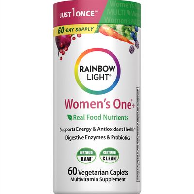 Rainbow Light Multivitamin for Women, Vitamin C, D & Zinc, Probiotics, Womens One Multivitamin Provides High Potency Immune Support, Non-GMO, Vegetarian, 60 Tablets
