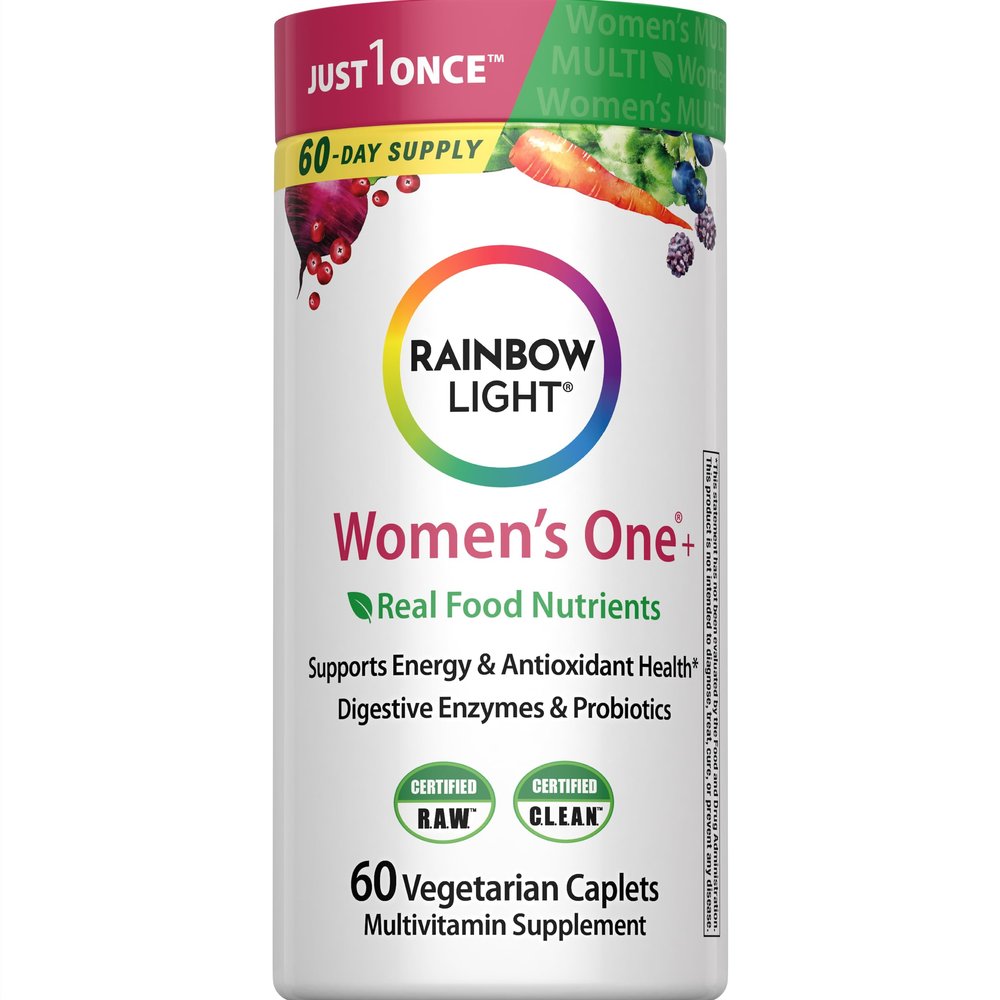 Rainbow Light Multivitamin for Women, Vitamin C, D & Zinc, Probiotics, Womens One Multivitamin Provides High Potency Immune Support, Non-GMO, Vegetarian, 60 Tablets