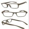 1 Pair Men Women Fashion Square Rubberized Frame Full Lens Reading Glasses (Brown, 2.25) view 1