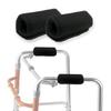Universal Walker Padded Hand Grip Covers, Premium Medical Soft Cushion Memory Foam Core Padding, Wicking, Comfort, Washable, Black view 1