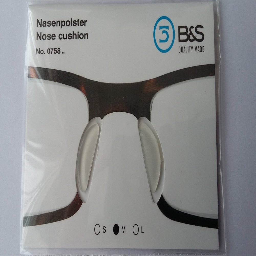 1 Pair Nose Pad Cushion for Extra Comfort Eye Glasses - Anti Slip - Reduces Soreness - Cushion Adhesive Nosepads for Eyeglasses, Sunglasses, and Reading Glasses Available (0758) Medium 2,4mm