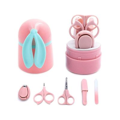 Baby Nail Clipper Set with Scissors,Tweezers, Trimmer and Nail File,Complete Care for Any Child,Newborn,Infant or Toddler Nails (5 pcs) (Pink)