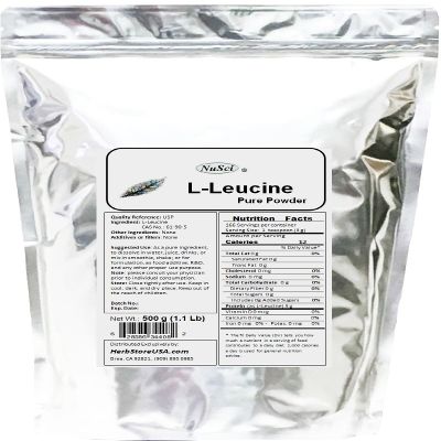 NuSci L-Leucine Pure Powder Leucine BCAA complies with USP Quality Standard (500 Grams (1.1 lb))