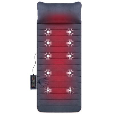 Snailax Memory Foam Massage Mat with Heat, 10 Vibrating Motors Full Body Massager Pad for Back Pain Relief, 6 Heating Pads for Neck, Lumbar, and Leg - Gifts for Men/Women