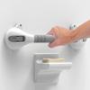 AmeriLuck 16.5inch Suction Bath Grab Bar with Indicators, Balance Assist Bathroom Shower Handle (White/Grey, Pack of 1) view 1