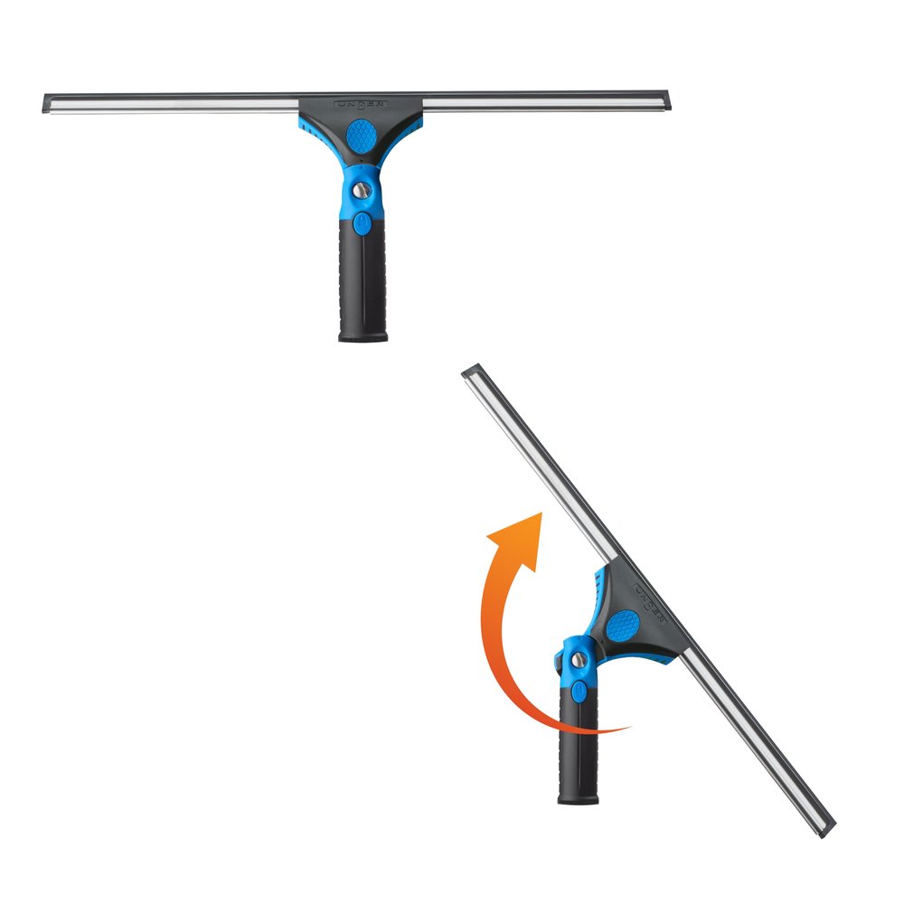 Unger 18-inch Professional Grip Swivel Squeegee  Professional Grade Window Squeegee for the Home, Large Squeegee for Glass Window Cleaning