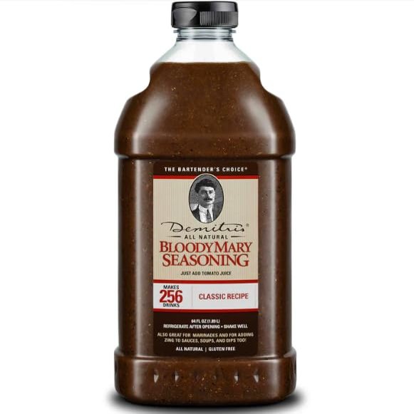 Demitri's Bloody Mary Seasoning Classic Recipe - Bloody Mary Mix - Concentrated Drink Mixer - Bold Rich Flavor - Perfect for Home Brunch Parties & Cocktails - 64oz Bottle (Pack of 1)