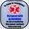 Alzheimers Medical Alert Belt Cover and Window Decal Set (Royal Blue) view 2