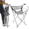 Freshore Walking Stick Chair Seat - Folding Camping Cane Portable Stool Heavy Duty Aids for Seniors (L Size Grey) view 1