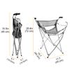 Freshore Walking Stick Chair Seat - Folding Camping Cane Portable Stool Heavy Duty Aids for Seniors (L Size Grey) view 2