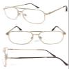 1 Pair Meta Frame Aviator Bifocal Reading Glasses Large Bifocal Section (Gold, 4.00) view 1