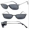1 Pair Fashion Square Inner Bifocal Tinted Sun Reader Reading Sunglasses (Shiny Black/Silver, 2.00) view 1