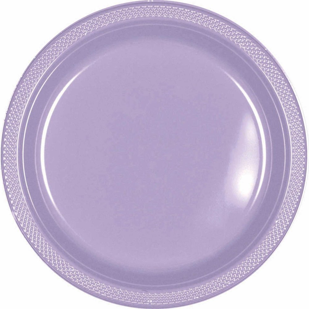 7" Lavender Plastic Plates, 20 Pack
