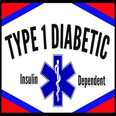 Type 1 Diabetic Medical Alert Soft Fabric Stickers Reusable Set of 18