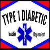 Type 1 Diabetic Medical Alert Soft Fabric Stickers Reusable Set of 18 view 1