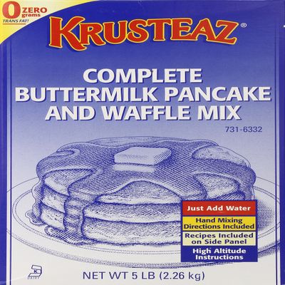 Krusteaz Complete Buttermilk Pancake and Waffle Mix, 5 Pound (Pack of 6)