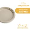 100% Compostable Disposable Paper Plates Bulk [9" 125 Pack], Bamboo Plates, Eco Friendly, Biodegradable, Sturdy Large Dinner Party Plates, Heavy-Duty, Unbleached by Earth's Natural Alternative view 3