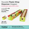 Chicwrap Veggies Refillable Plastic Wrap Dispenser - Includes One 12" x 250' Roll of Professional Grade Plastic Wrap - BPA Free and Kosher Certified - Reusable Dispenser w/Slide Cutter view 2