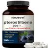 Pterostilbene with 98% Trans-Resveratrol, 200mg Per Serving, 200 Capsules | Naturally Sourced from Wild Blueberries  Antioxidant Supplement for Healthy Aging Support  Non-GMO view 1