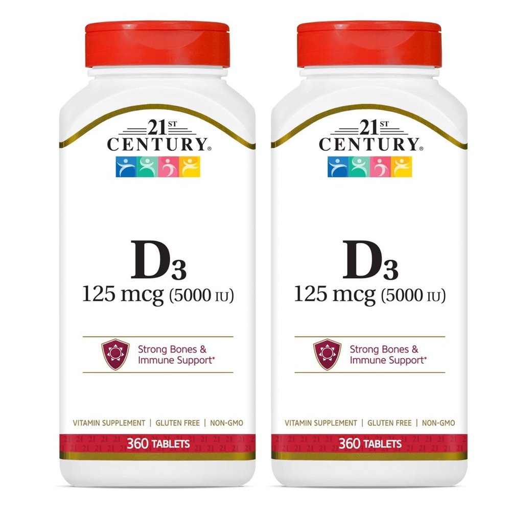 21st Century D 5000 IU Tablets, 360 Count (Pack of 2)