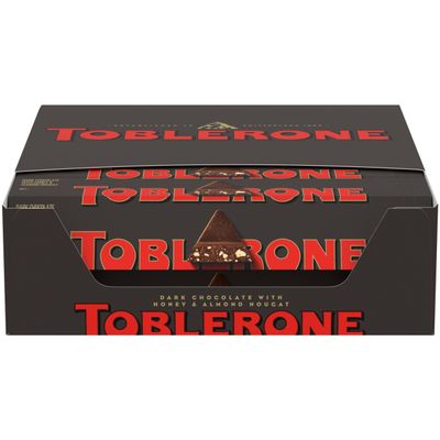 TOBLERONE Dark Chocolate Bar with Honey and Almond Nougat, Bulk Chocolate, 20 - 3.52 oz Bars