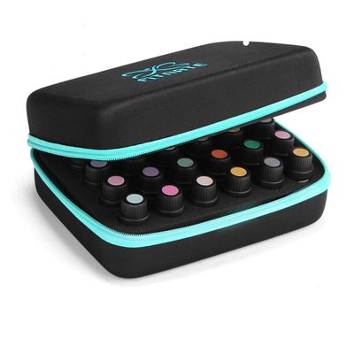 FITNATE Essential Oils Storage, Essential Oils Carrying Case for 30 Bottles, Hold Up to 5ml,10ml, 15 ml Essential Oils with Bottle Opener, Bottle Cap Labels,(Sky Blue)