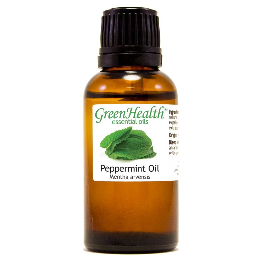 1 fl oz - Peppermint Essential Oil - Amber Glass Bottle w/Euro Dropper - (100% Pure & Uncut) - GreenHealth