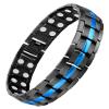 Feraco Magnetic Bracelet for Men Titanium Steel Magnetic Bracelet for Men with Double Row Magnets Adjustable (Black & Blue) view 1
