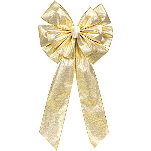 Amscan Festive Christmas Large Ribbon Bow Party Favour, Gold, Fabric, 28" X 15" Party Supplies