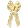 Amscan Festive Christmas Large Ribbon Bow Party Favour, Gold, Fabric, 28" X 15" Party Supplies view 1