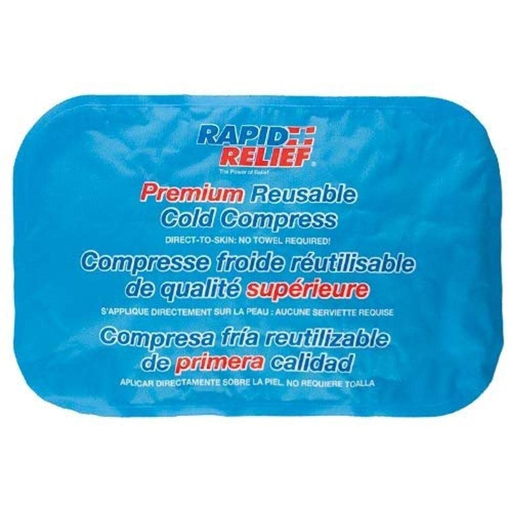 Rapid Relief Large Reusable Gel Cold Compress - Comfortable Flex Ice Packs for Back, Knee, Shoulder, Muscle Aches, and Body Pain Relief 8 x 12 Large
